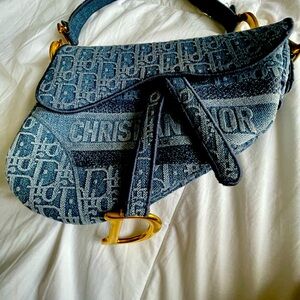 DENIM DIOR SADDLE BAG